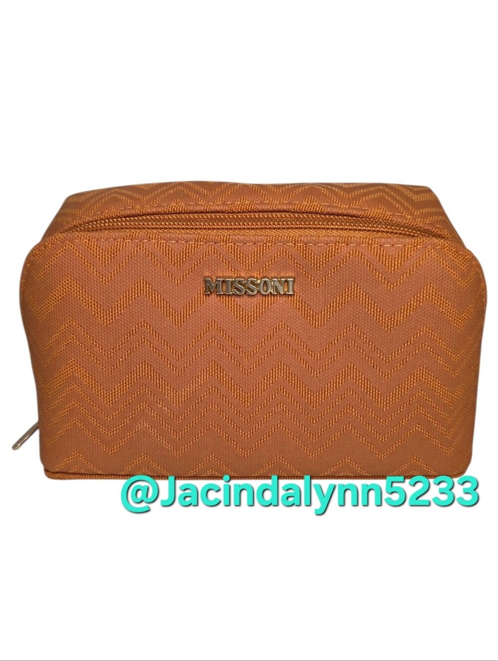 Missoni For Delta One Limited Edition Orange Travel Cosmetic Bag Makeup Pouch